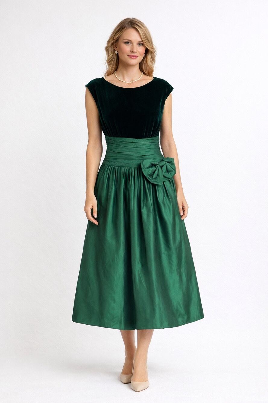 Vintage Special Times by Patty O’Neil Evening Dress Size 4 Green Union Made